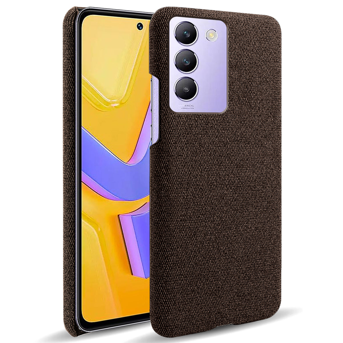 For vivo Y100 5G (Indonesia) / Y200e 5G Case Cloth+PC Anti-Fall Slim Phone Cover For vivo Y100 5G (Indonesia) / Y200e 5G Case Cloth+PC Anti-Fall Slim Phone Cover
